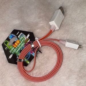 White and Red USB Cable for Samsung